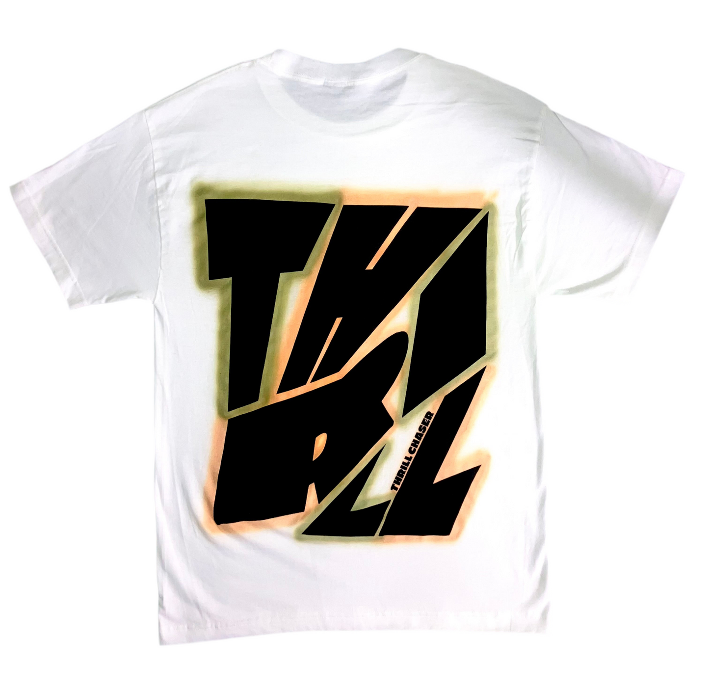 “Block” Thrill Chaser, White Tee with Air Brush v2