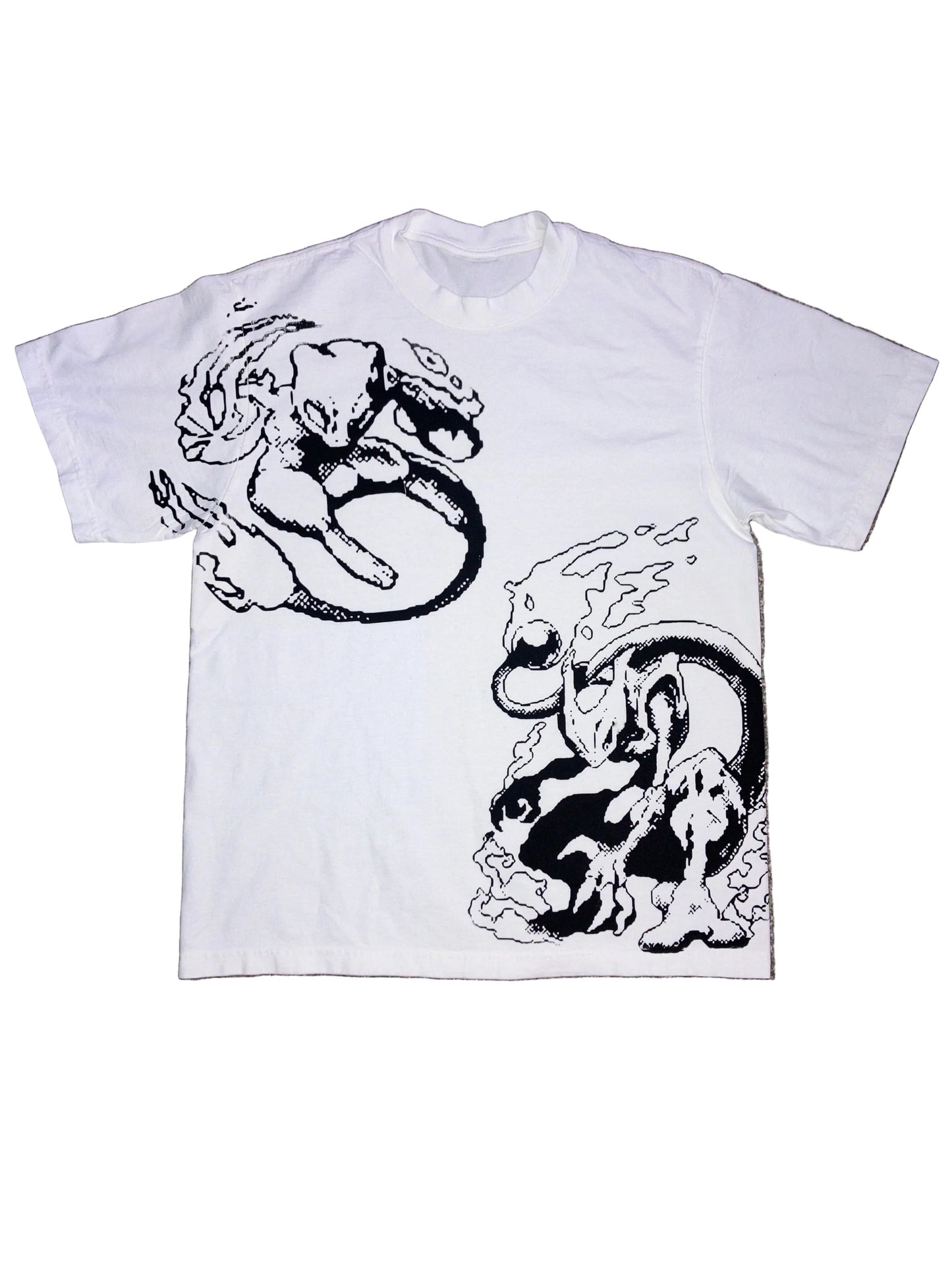 Thrill Dual Instinct, White Tee (Pokemon Mew, Mewtwo)