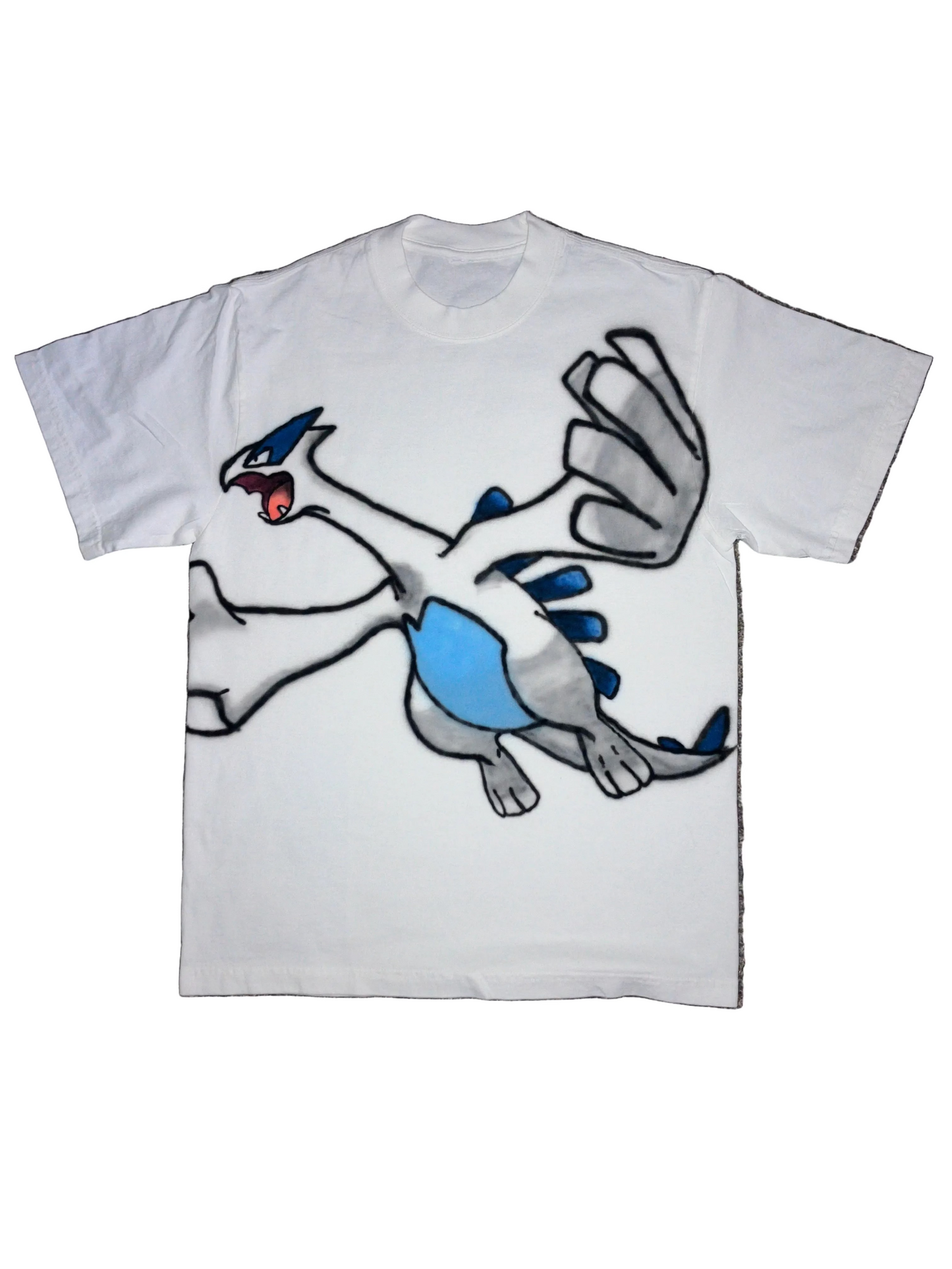 Lugia Airbrush, White Tee ( Size Medium)