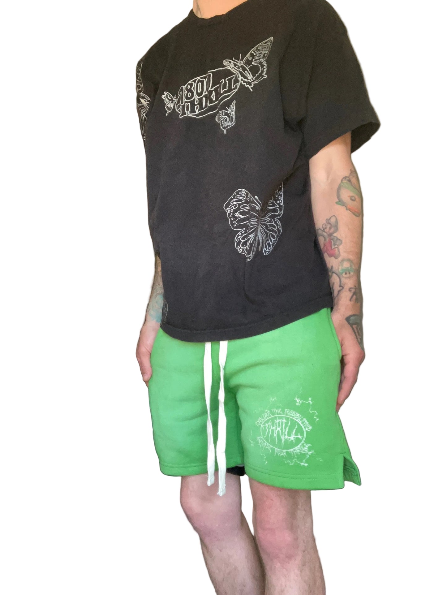 Static Thrill, Green Sun-dried Shorts Size Medium