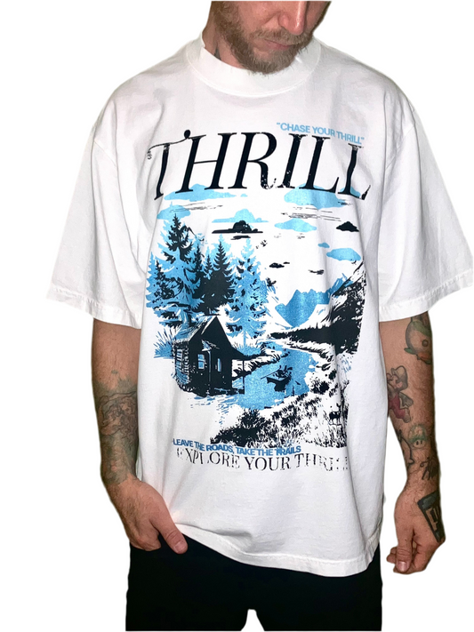 Cozy Cabin, White Tee
