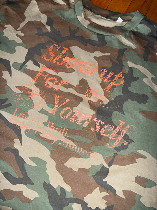 Show Up For Yourself, Boxy Camo Tee *Limited Stock