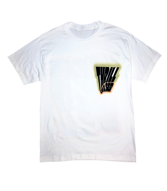 “Block” Thrill Chaser, White Tee with Air Brush v2