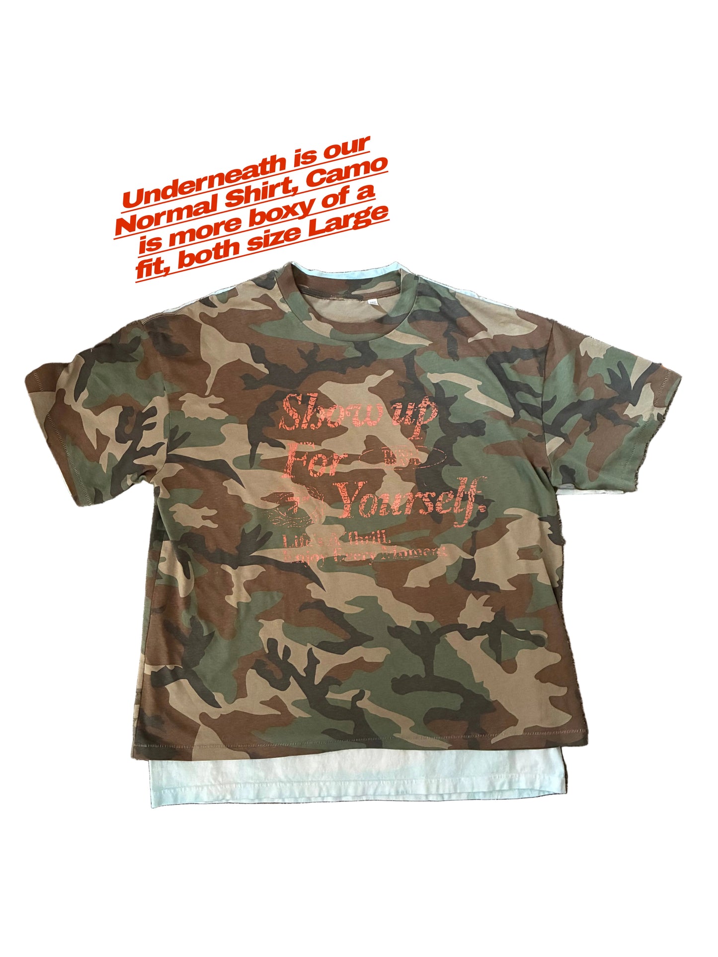Show Up For Yourself, Boxy Camo Tee *Limited Stock