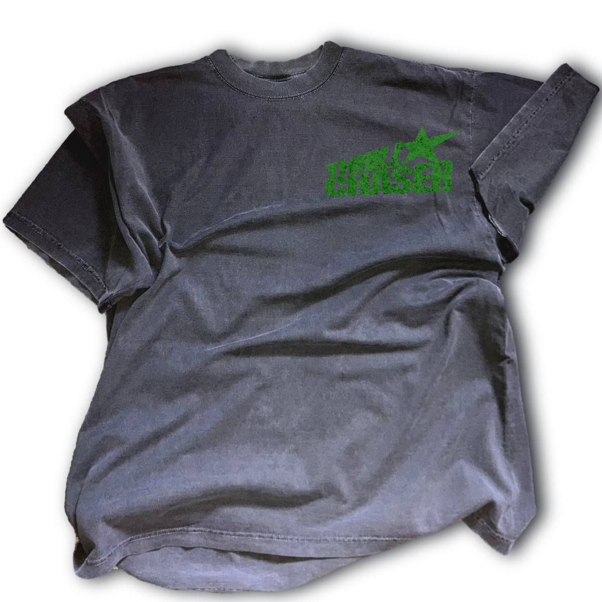 Thrill Chaser ( green print tee )