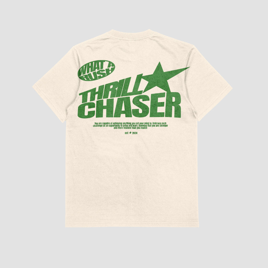 Thrill Chaser ( green print tee )